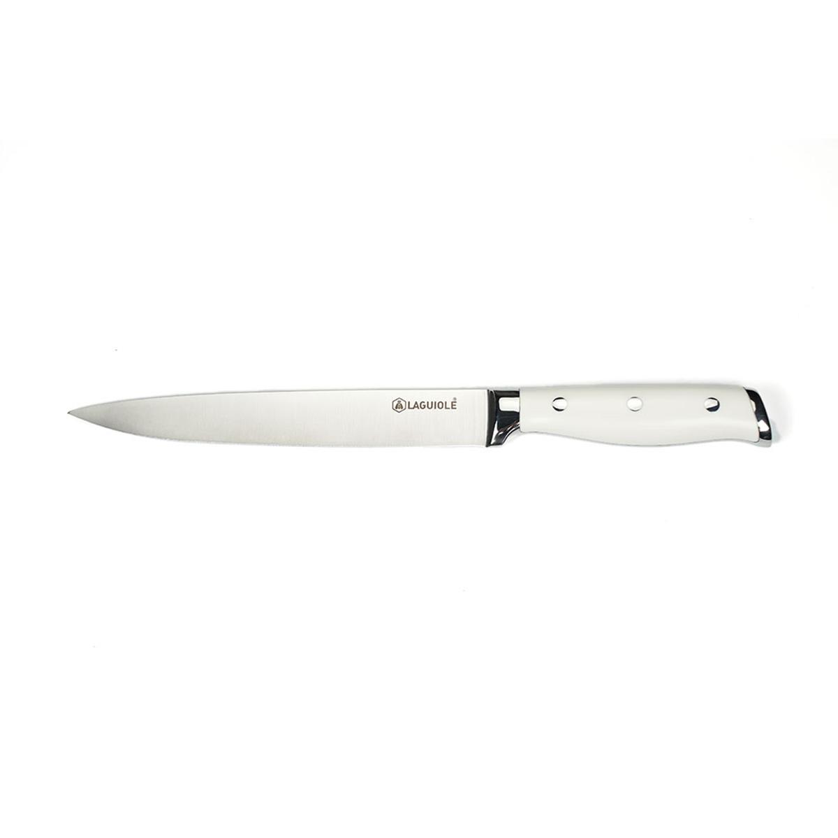 Couteau à trancher blanc 33cm - "Elégance" couleur unique, LAGUIOLE CUISSON
