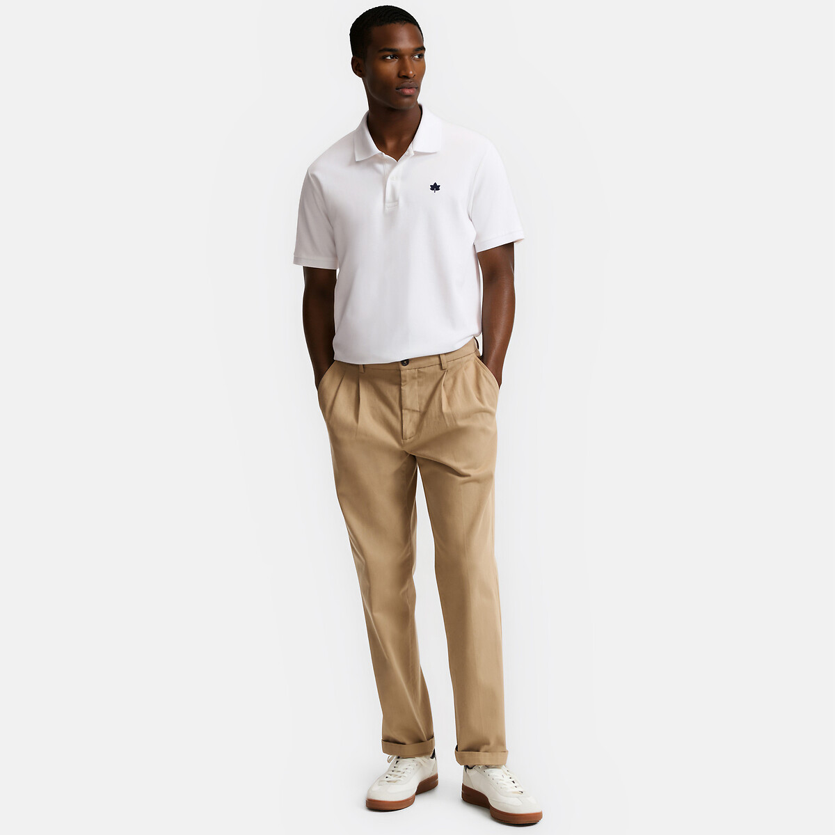 Polo manches courtes, brodé, Signature blanc, LA REDOUTE COLLECTIONS
