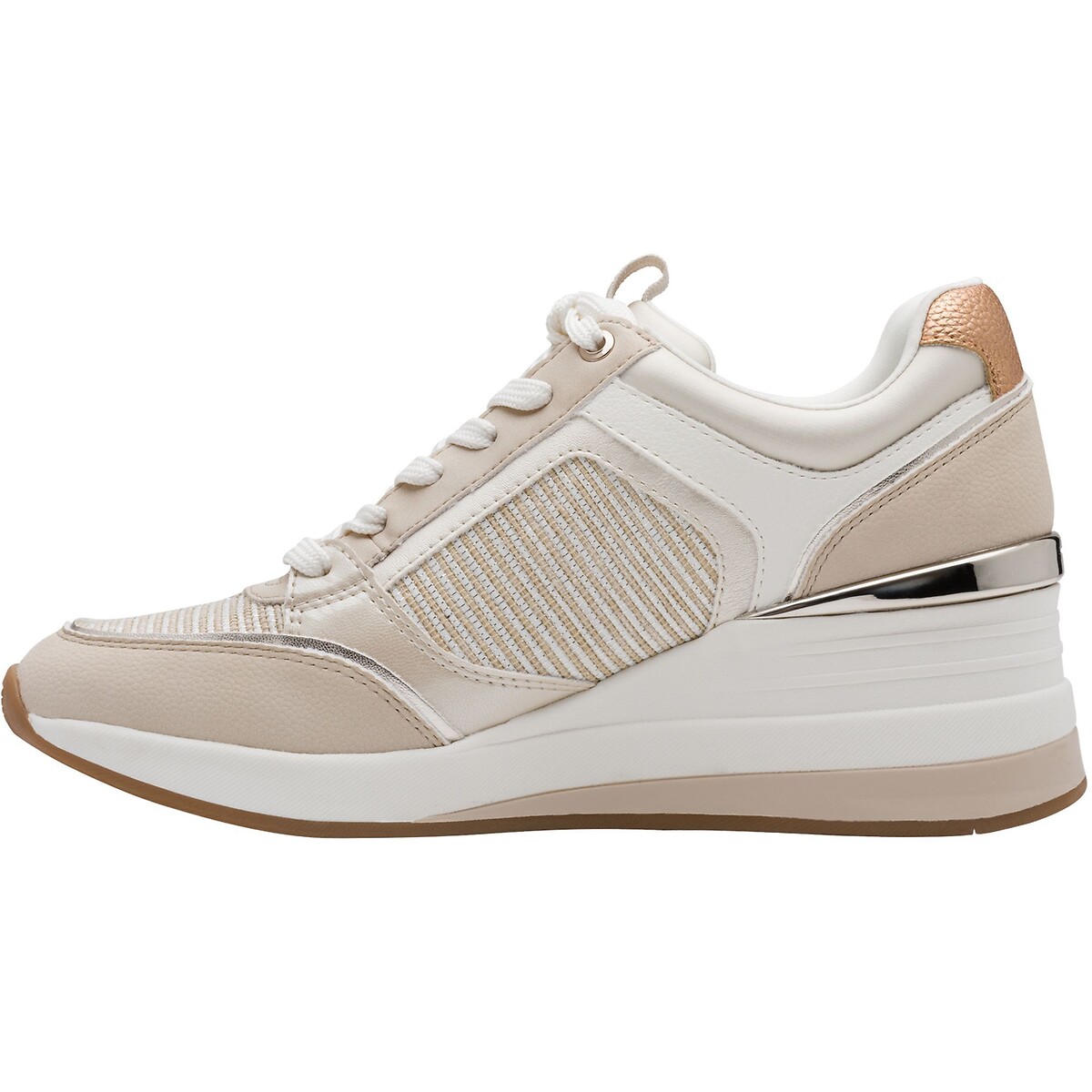 Baskets compensées et zippées beige, TAMARIS