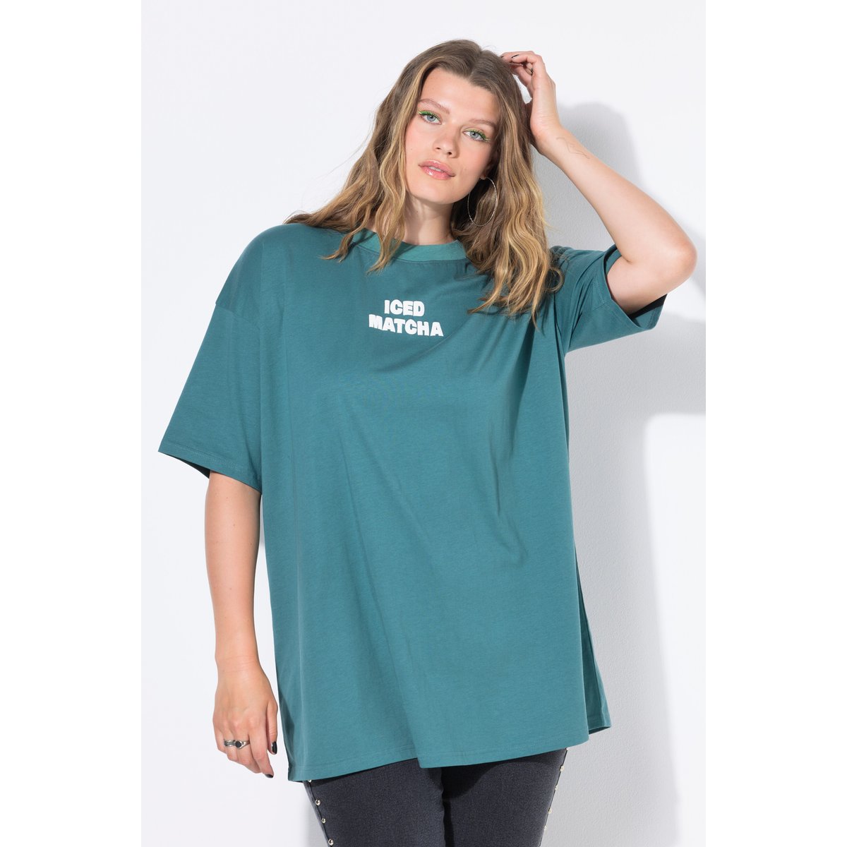 T-shirt oversize, message 3D pétrole clair, STUDIO UNTOLD
