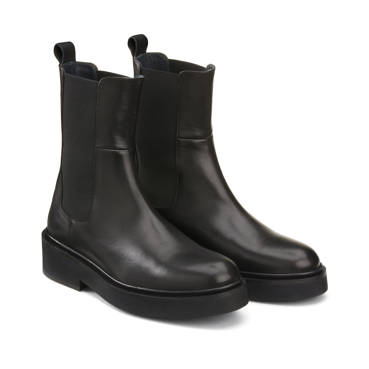 Boots à enfiler en cuir Dado noir, JONAK