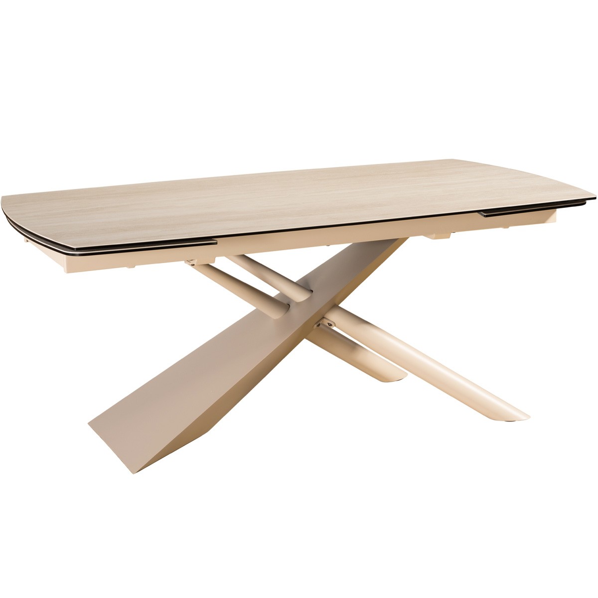 Table à manger extensible 8/10 couverts en céramique effet Travertin - TUNDRA travertin, HOMIFAB