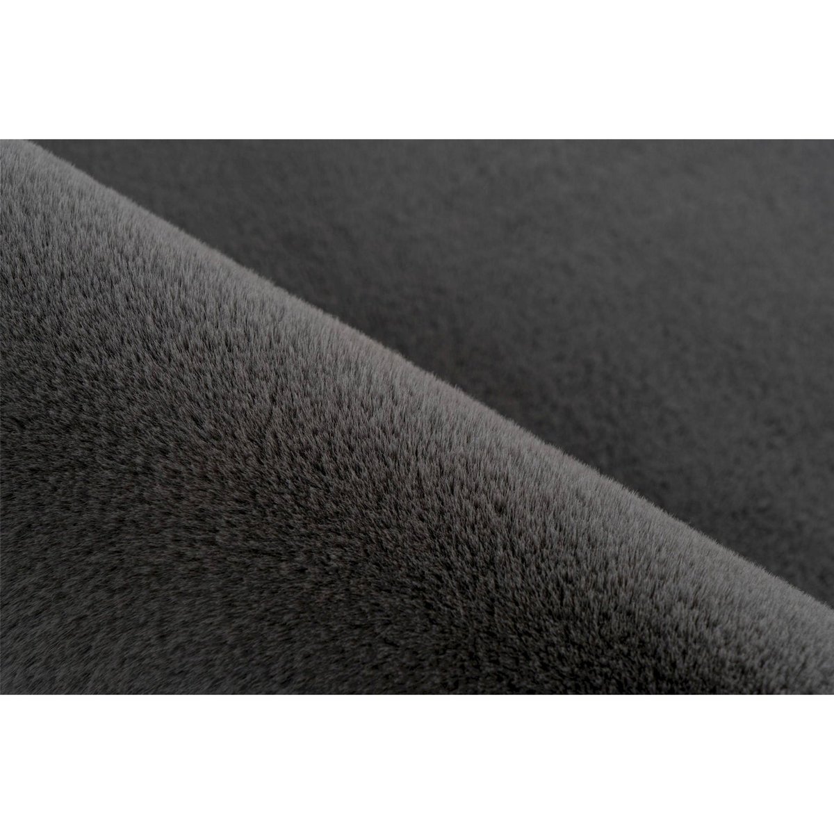 Tapis shaggy à poils doux style moderne uni gris anthracite graphit uni, ARTE ESPINA