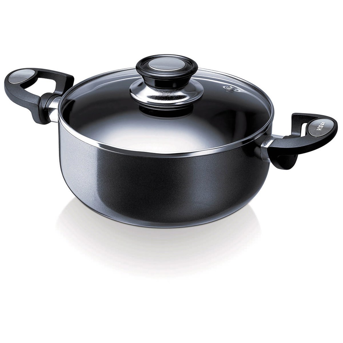 Faitout Pro Induc 4 l avec couvercle en verre noir, BEKA