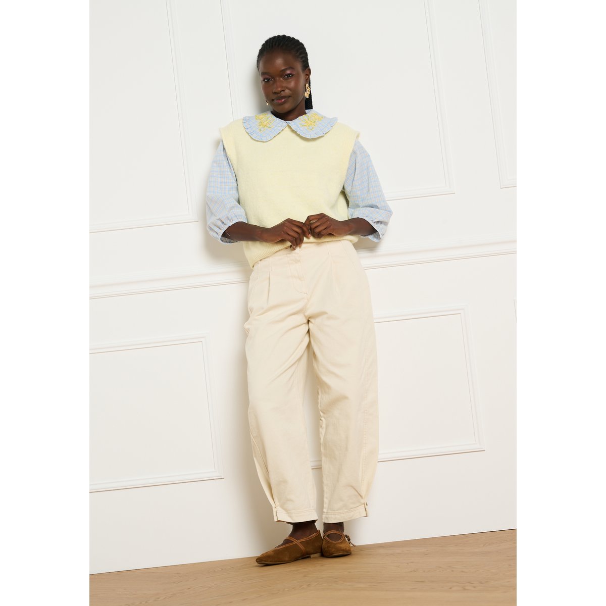 Pantalon barrel blanc vanille, LOLALIZA