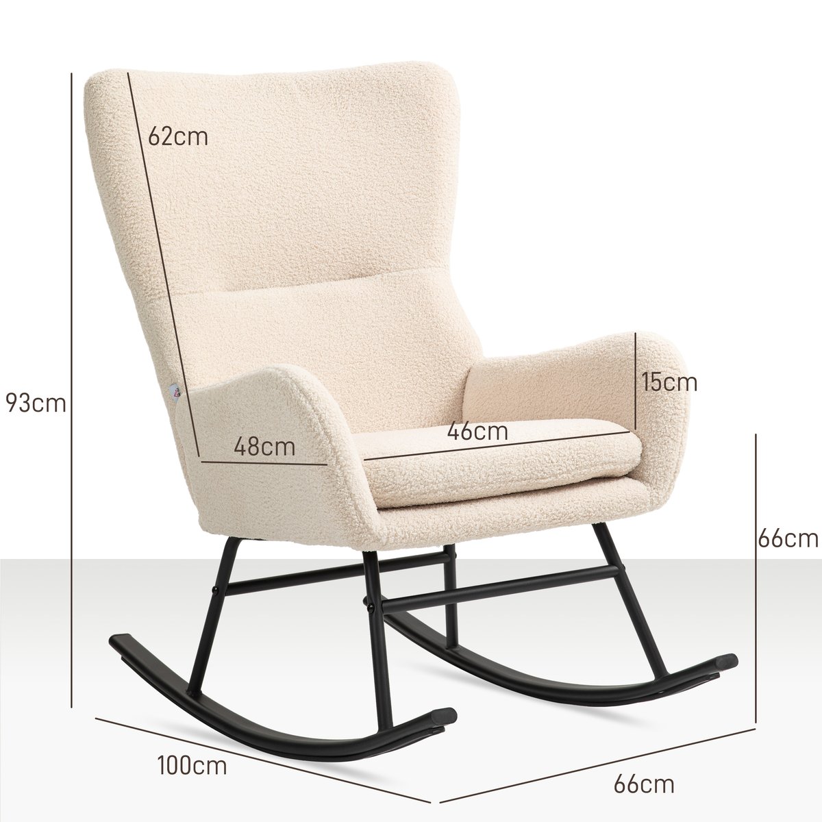 Fauteuil à bascule Polyester Beige beige, HOMCOM