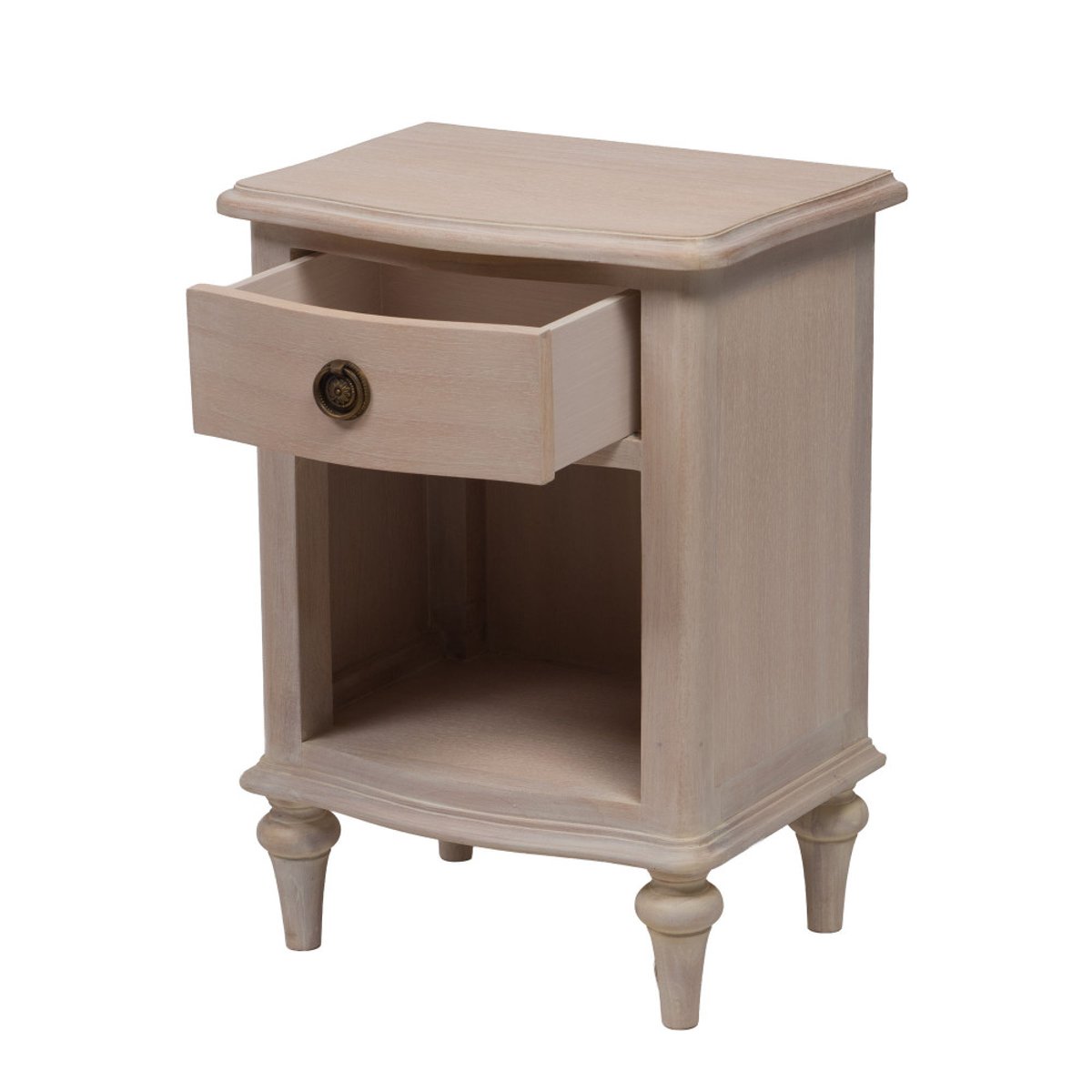 Table de chevet 1 tiroir 1 niche en bois L40 cm Carrousel marron, AMADEUS