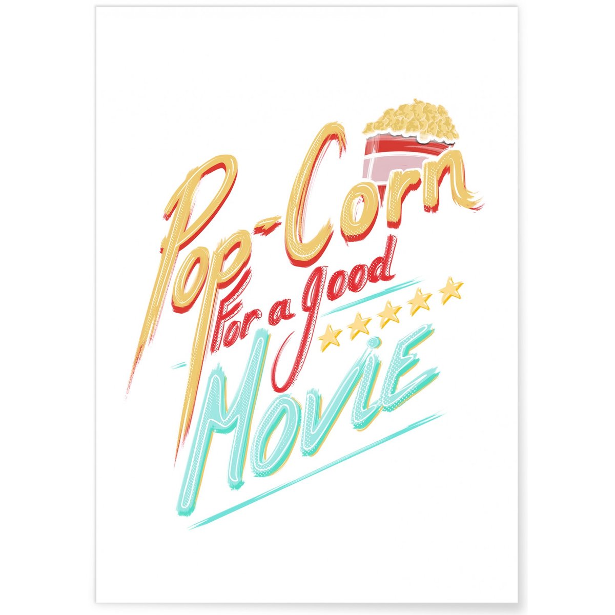 Affiche Pop Corn blanc, L'AFFICHERIE