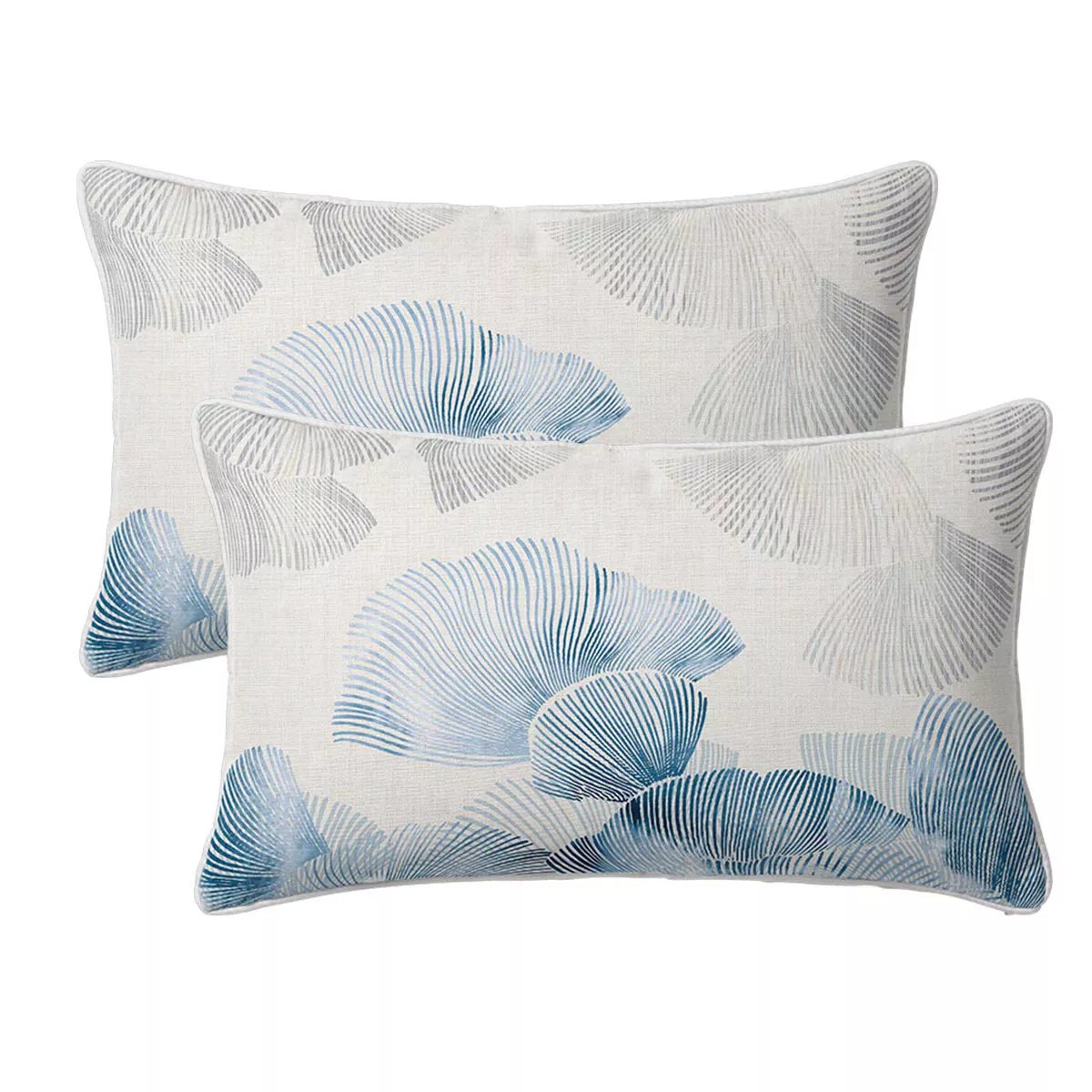 Taie d'oreiller lin & coton lavé VAGUES indigo, GARNIER THIEBAUT