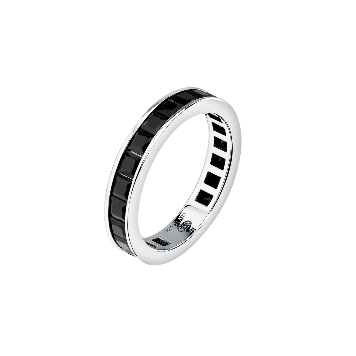 Bague TENNIS argent, noir, MORELLATO