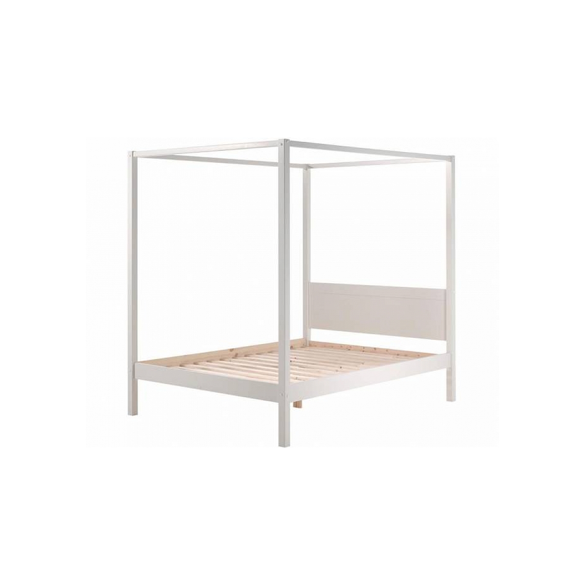 Lit a baldaquin avec sommier lattes couleur unique, VIPACK