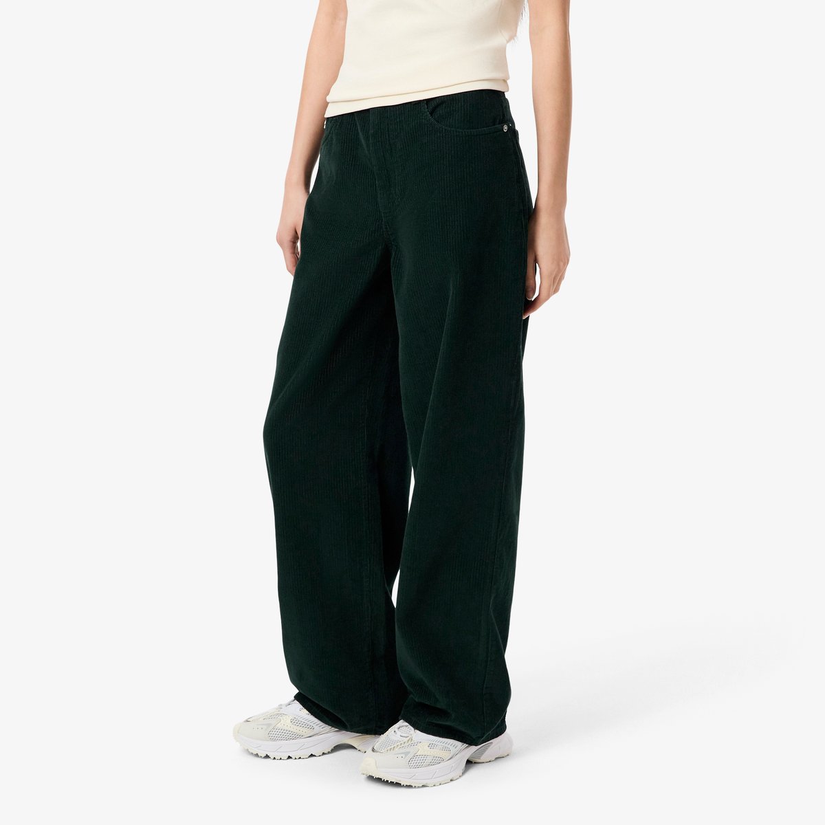 Pantalon wide fit velours côtelé vert-yzp, LACOSTE