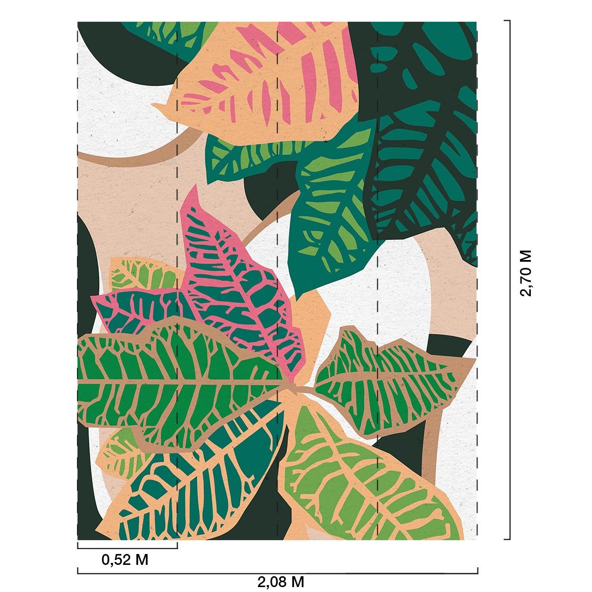 Papier peint feuilles exotiques intissé, HEXOA