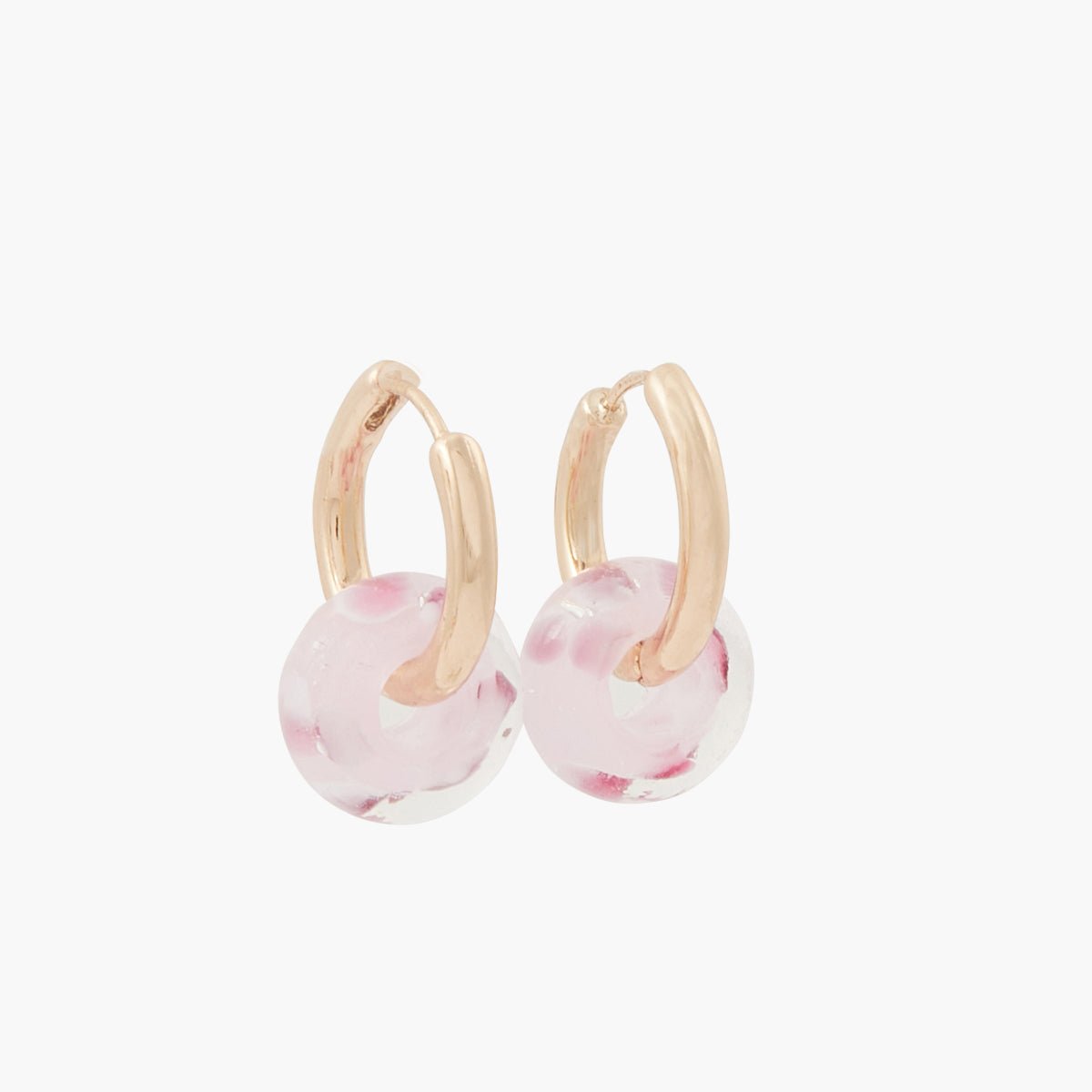 Petites créoles perles de verre rose, BALABOOSTE
