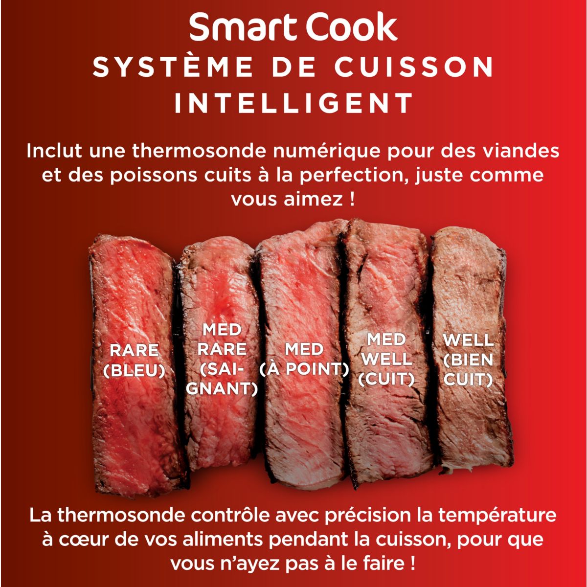 Grille-viande Foodi Air Grill EG351 gris thermosonde à poser, 25.5x24.5 cm couleur unique, NINJA