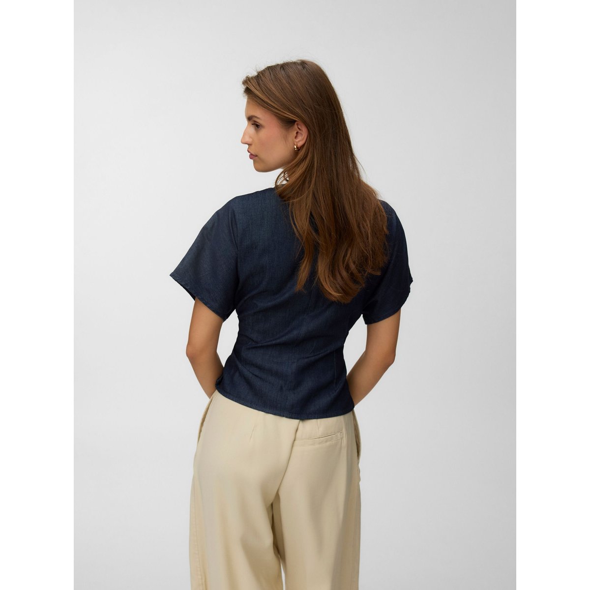 Top Asymétrique dark blue denim, VERO MODA