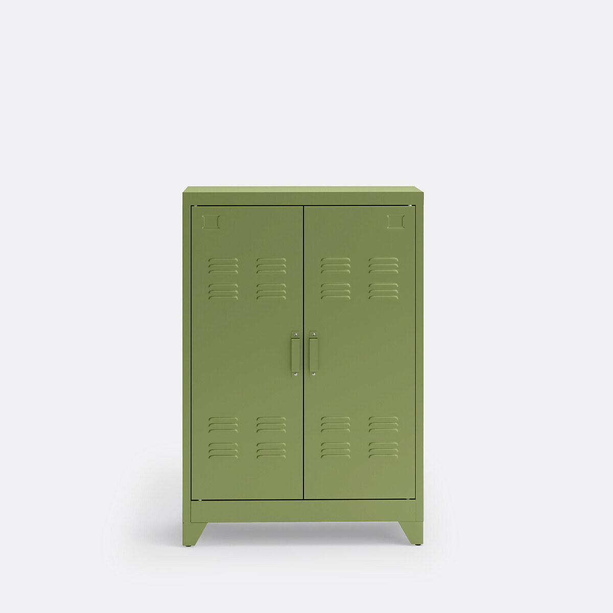 Hiba Low Cabinet with 2 Doors in Steel khaki green, LA REDOUTE INTERIEURS