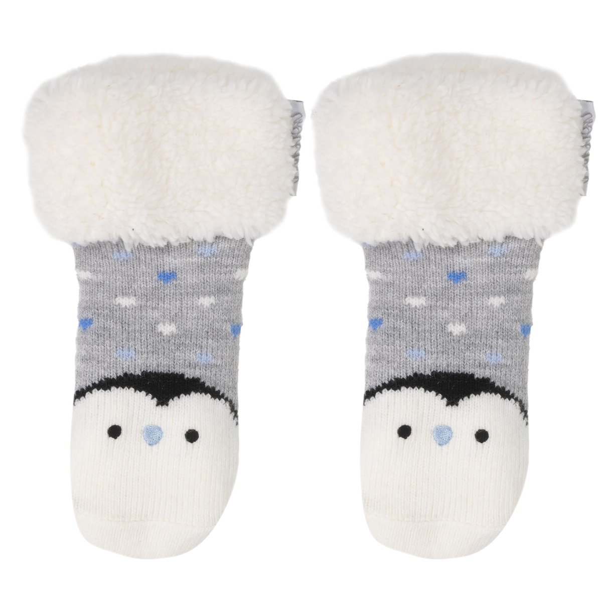 Chaussettes anti-dérapantes pingouin - maille gris, ISOTONER