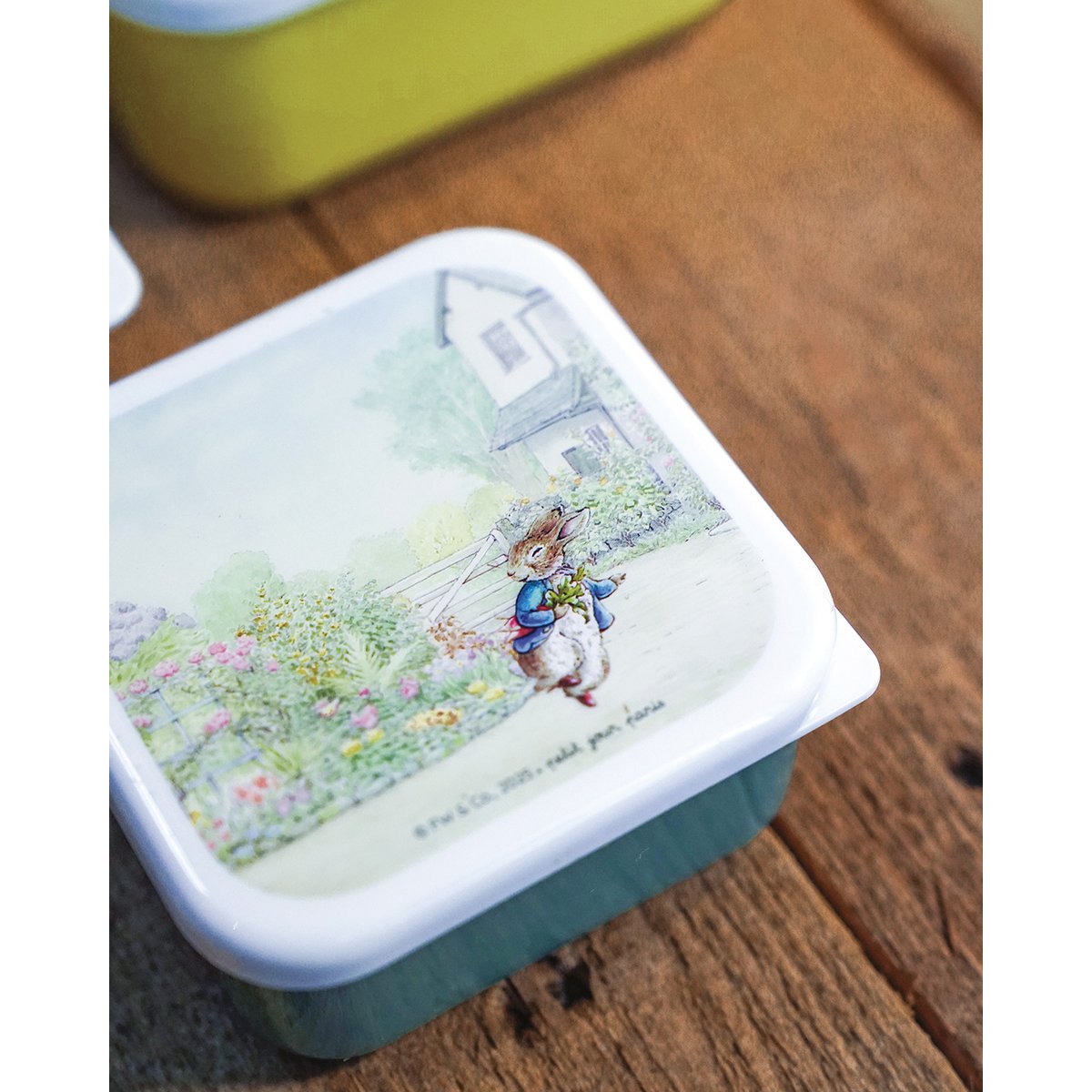 Set de 3 Lunch Box PIERRE LAPIN bleu, vert, jaune., PETIT JOUR