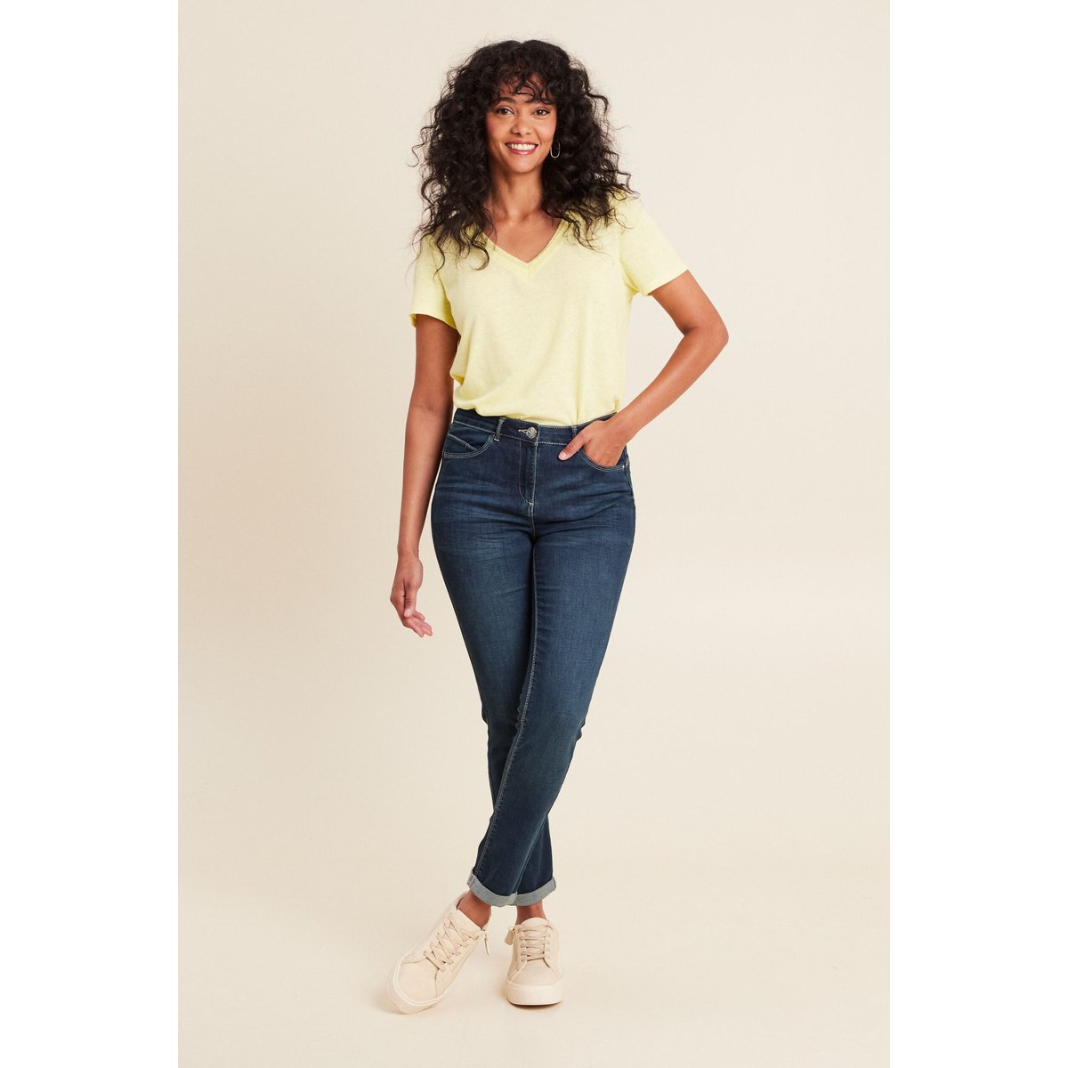 Jeans ajusté taille standard denim brut, BREAL
