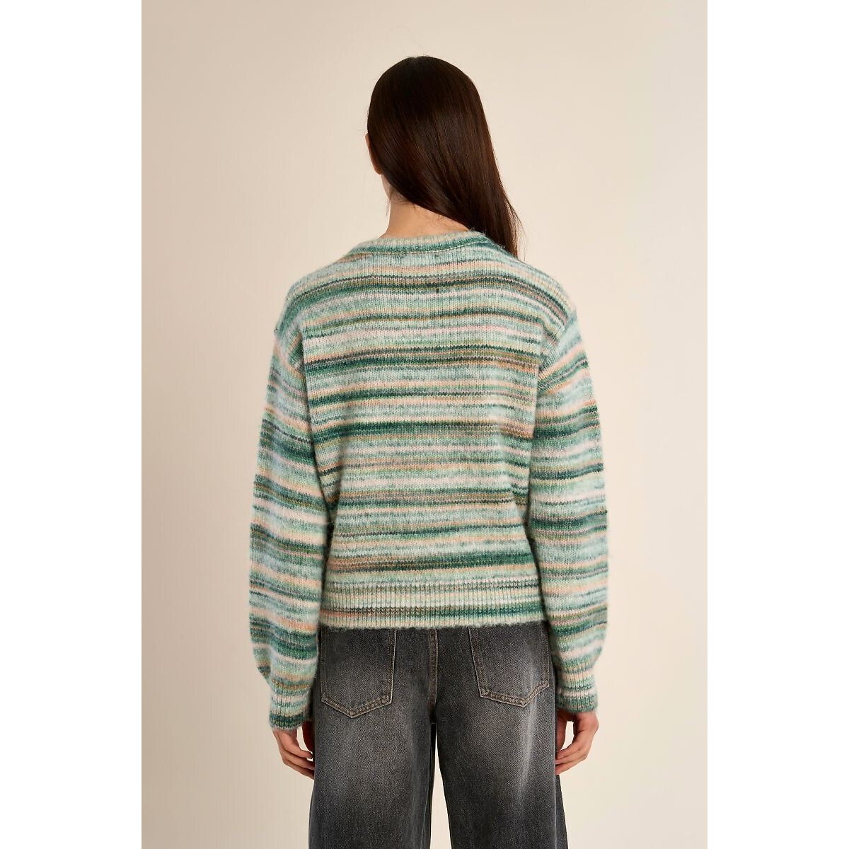 Pull girocollo con stampa tie-dye blu, MOLLY BRACKEN