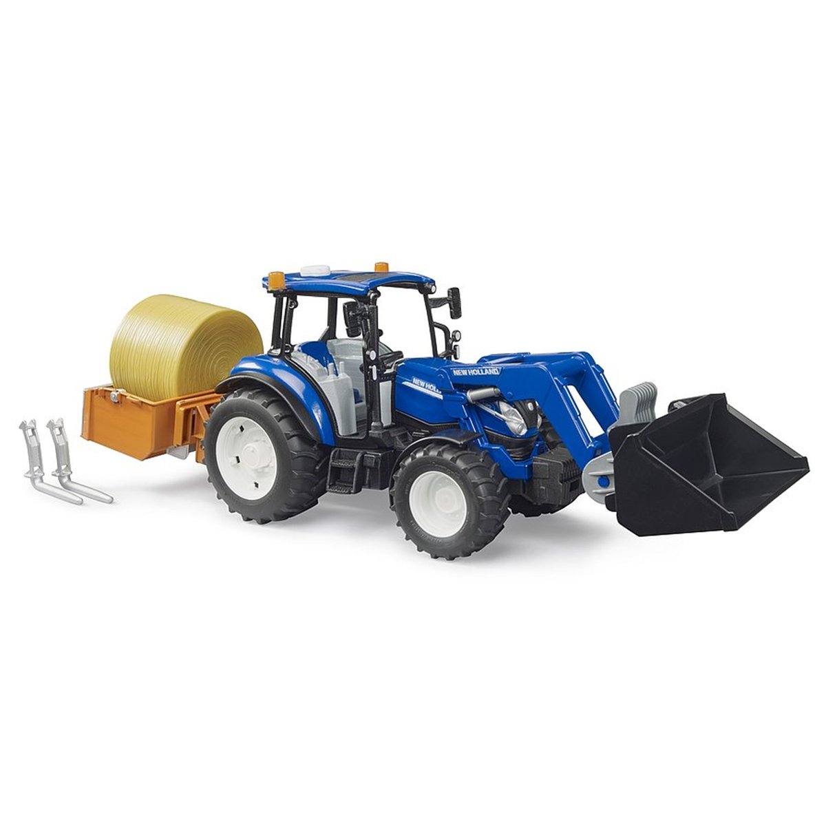 New Holland T5. 120 avec chargeur avant bleu, BRUDER