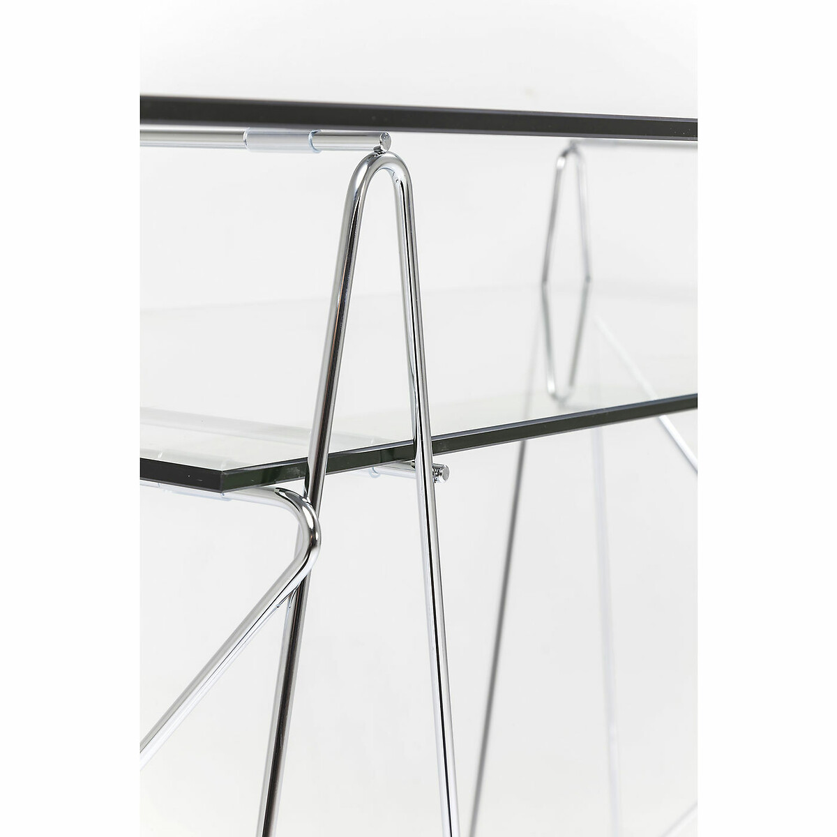 Table Polar chromé  8 mm (verre trempé) argent, KARE DESIGN