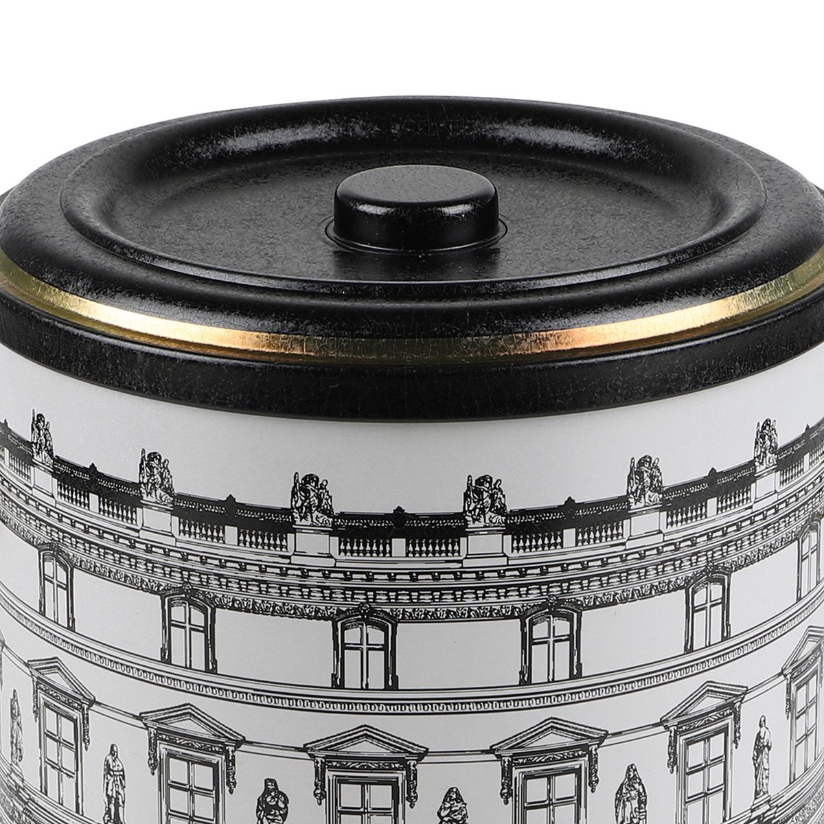 Boîte à pommes de terre en métal noir, blanc et doré noir & blanc, WADIGA