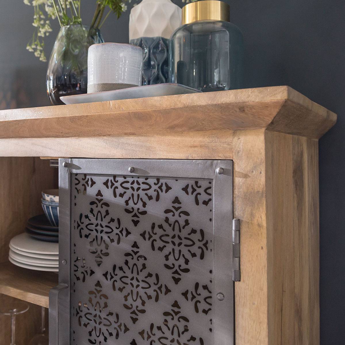 Buffet en bois de manguier SAHARA gris, MADE IN MEUBLES