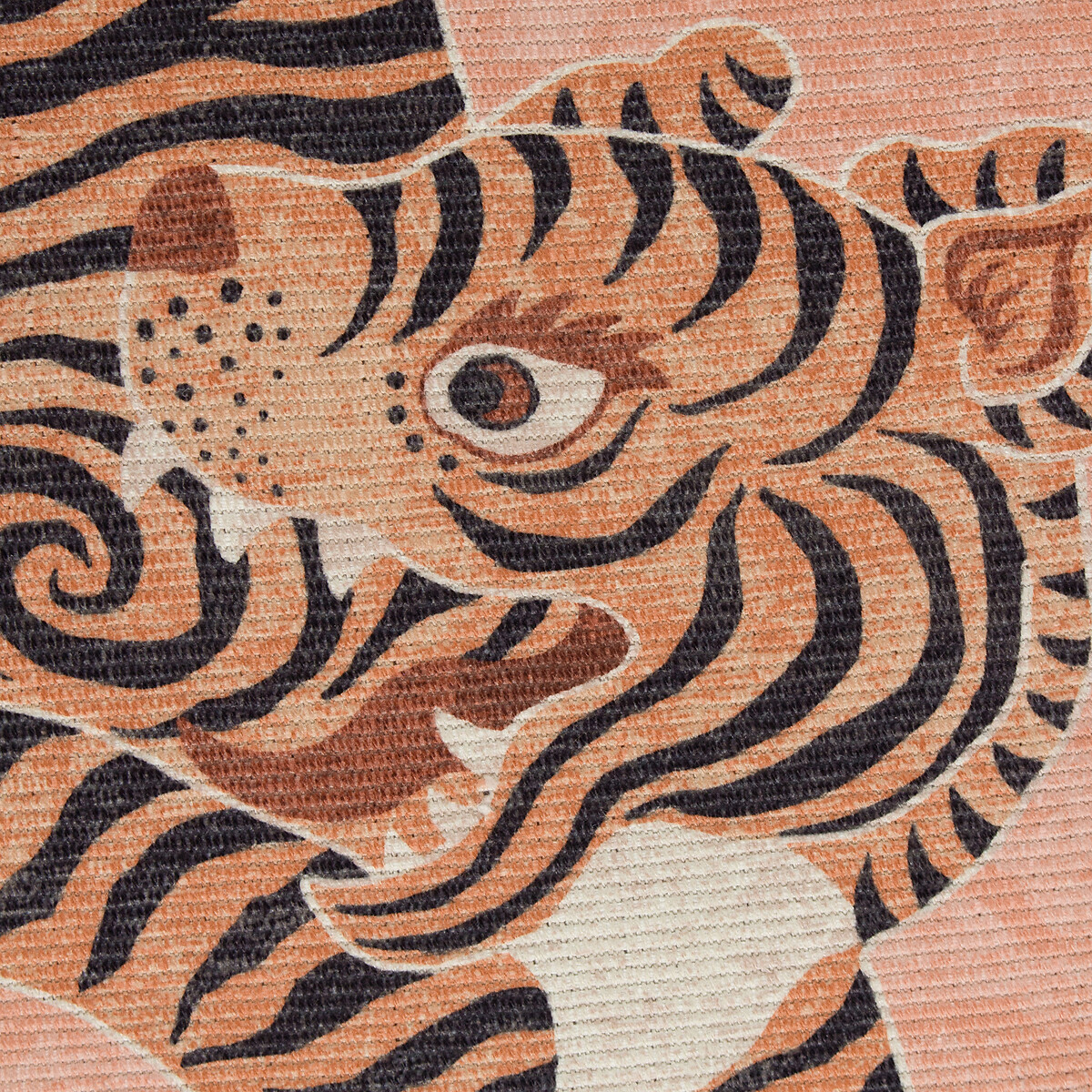 Tibetan Tiger Global Washable Digitally Printed Indoor/Outdoor Rug coral, FURN.