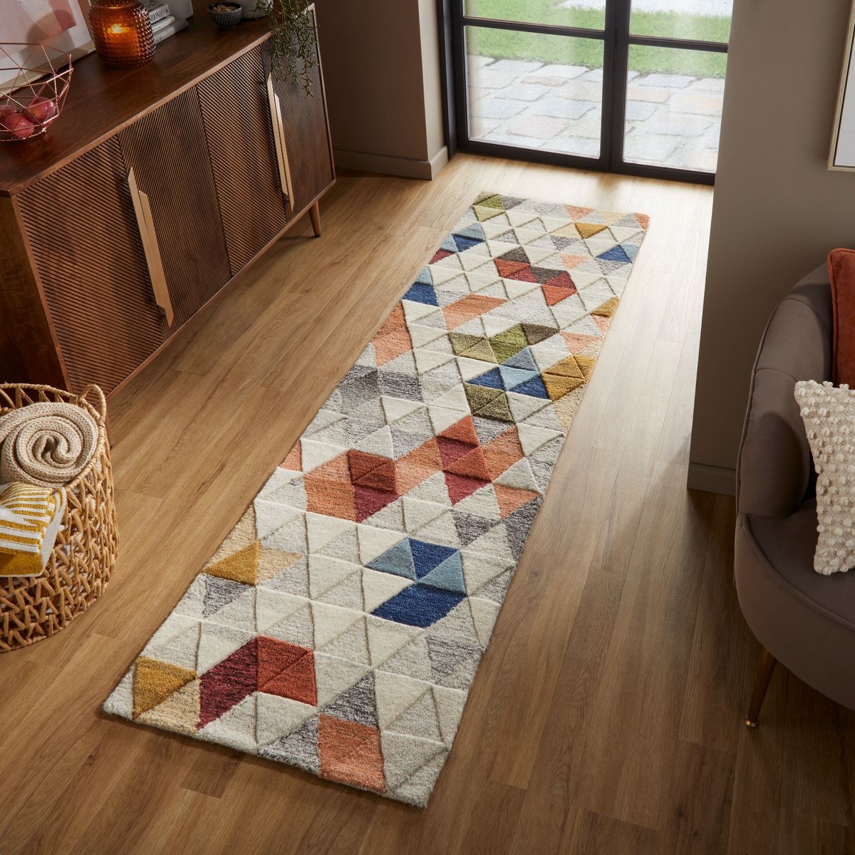 Tapis en laine de couloir AMARI multicolore, FLAIR RUGS