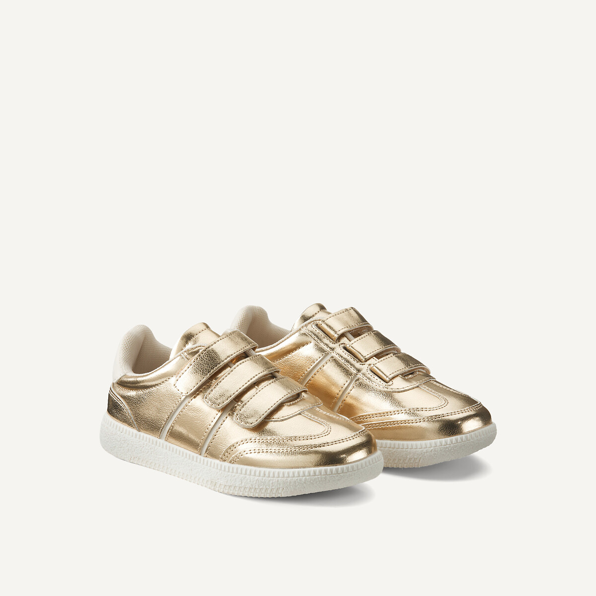 Sapatilhas com barras autoaderentes dourado, LA REDOUTE COLLECTIONS