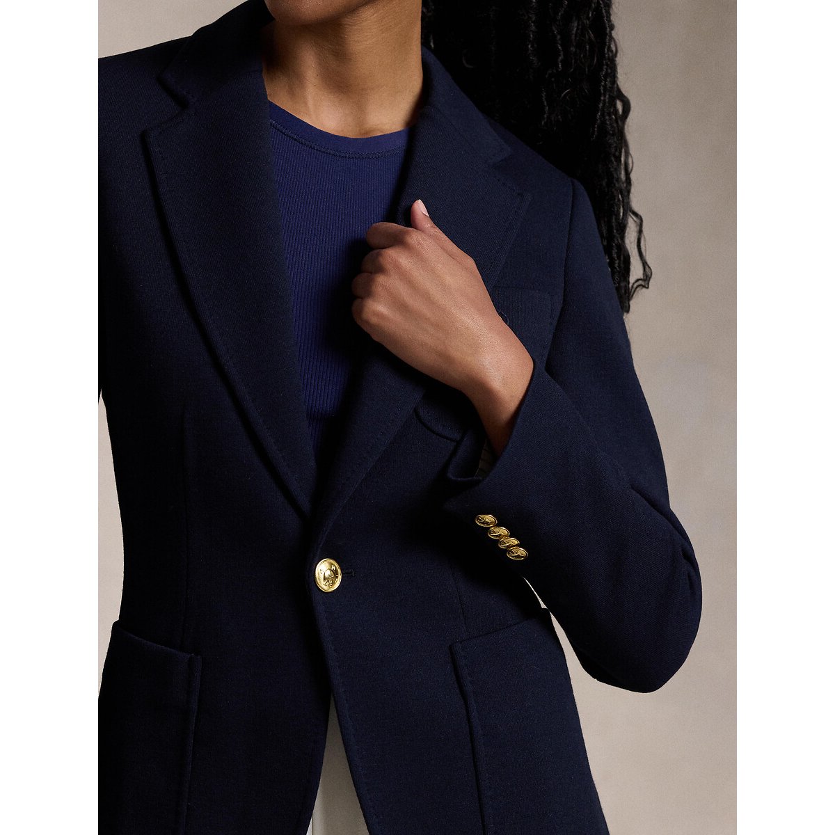 Veste blazer avec blason brodé marine, POLO RALPH LAUREN
