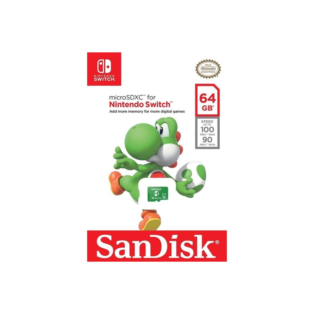 Carte Micro SD SDXC 64GB SWITCH couleur unique, SANDISK