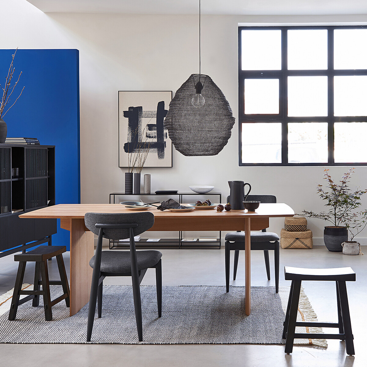 Lampadario maglia metallo ferro Ø54 cm, Mita nero , LA REDOUTE INTERIEURS