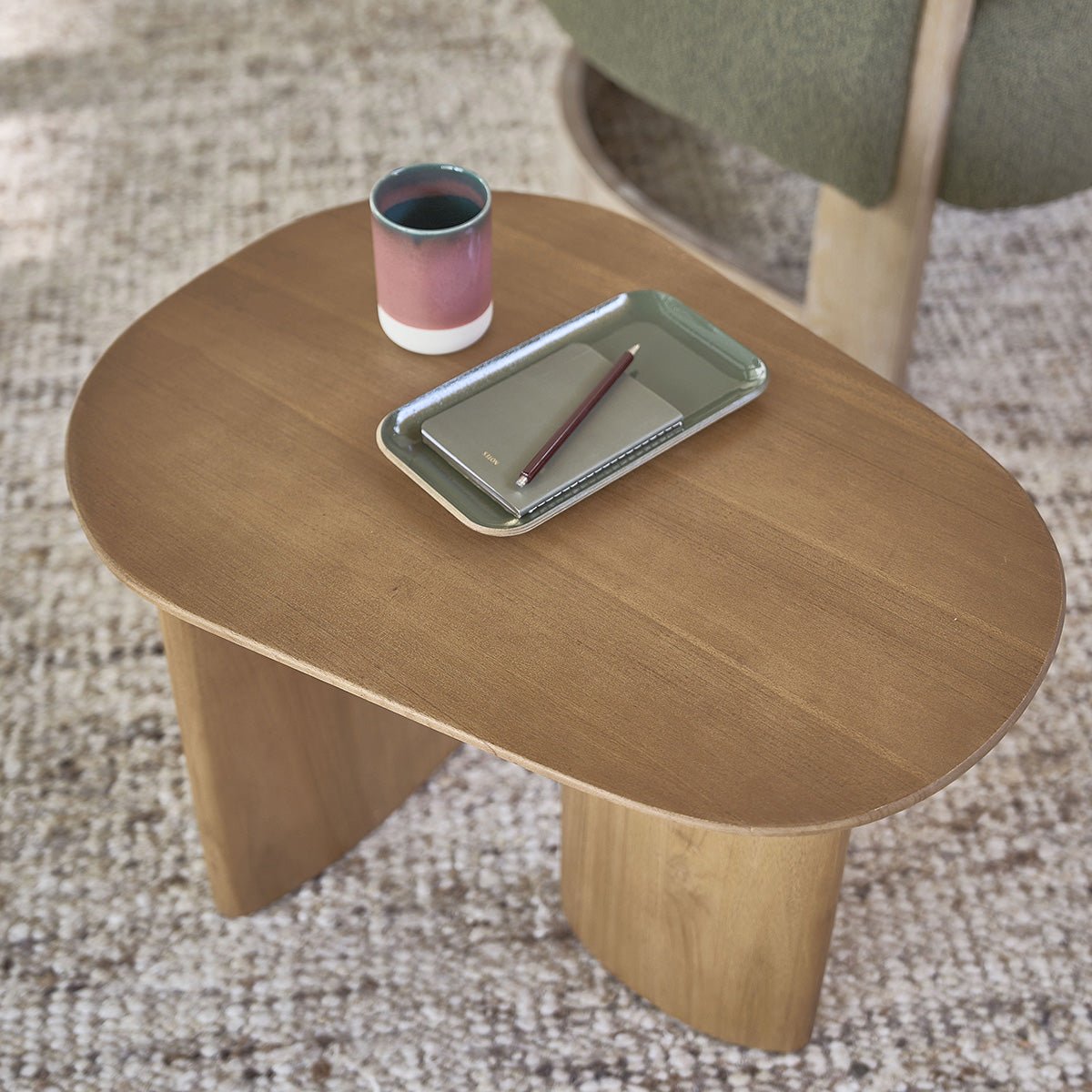 Table d'appoint en teck massif organique CALMA naturel, BERAH GETAH