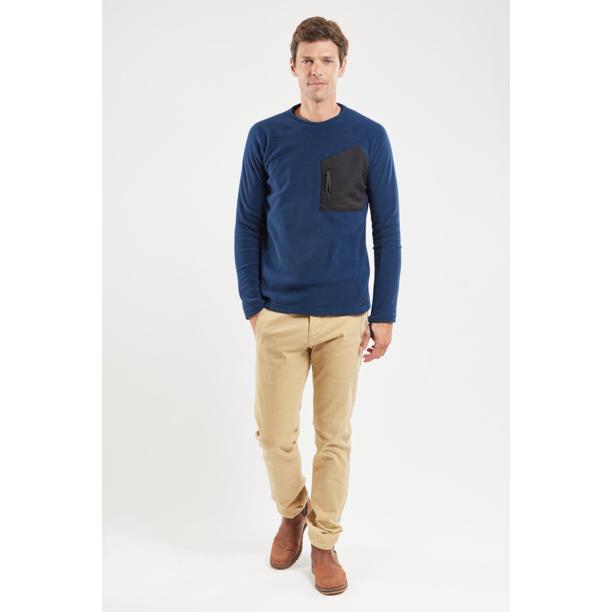 Sweat polaire en Micropolaire Polartec® PLELOT navy, BERMUDES