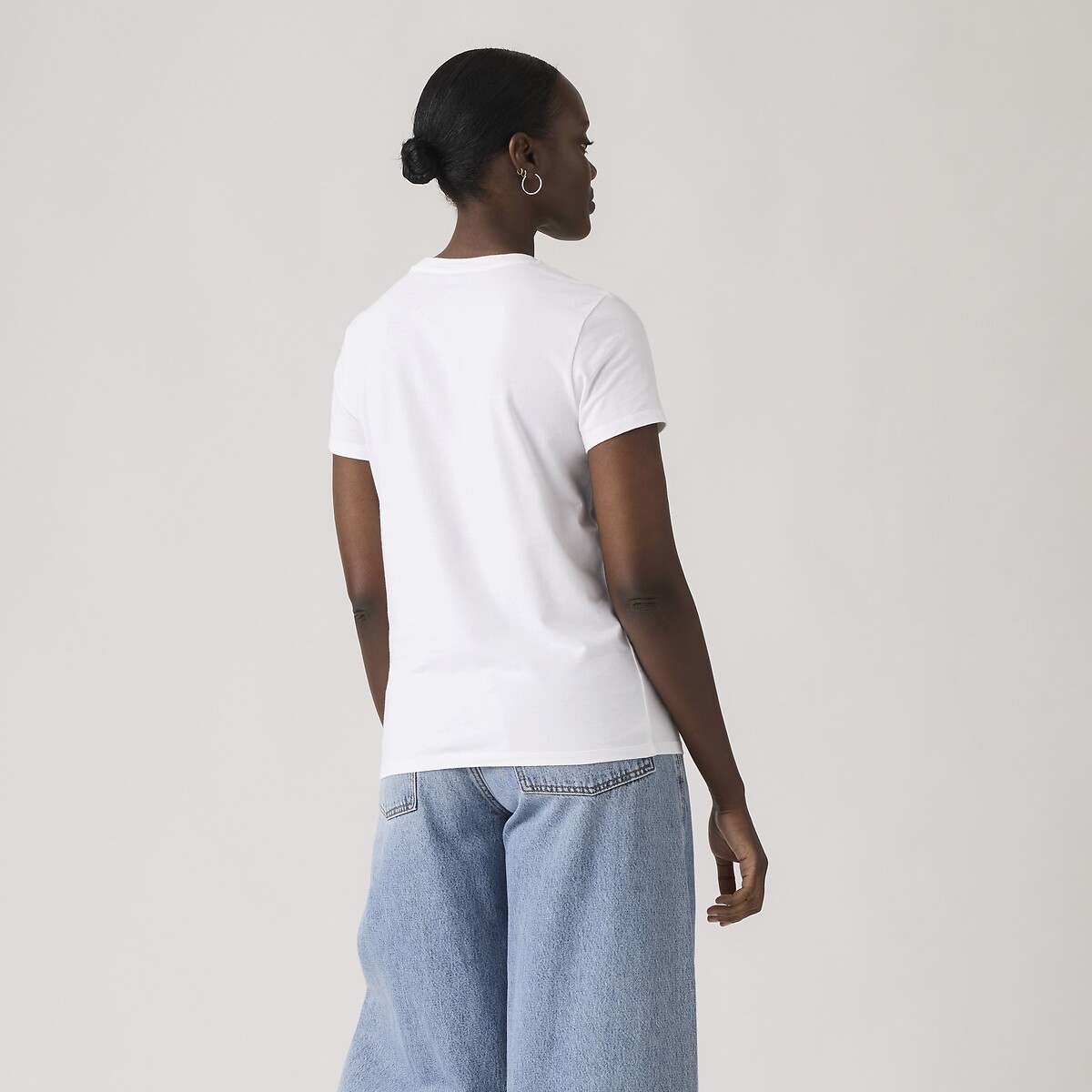 Camiseta de manga corta y cuello redondo con logotipo blanco, LEVI'S
