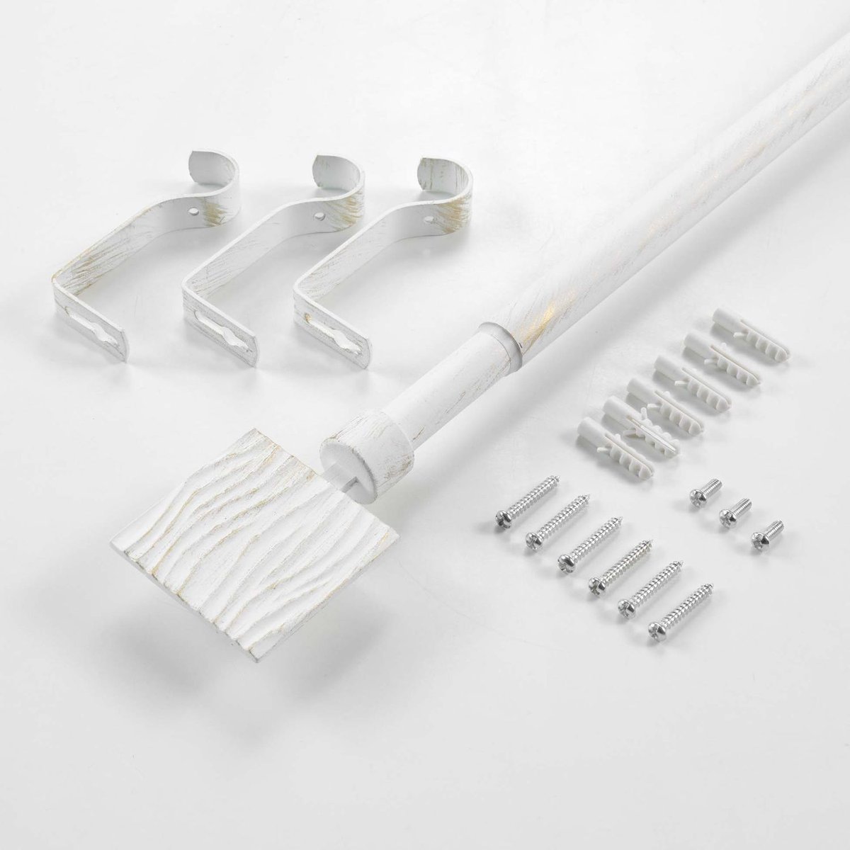 Kit de tringle à rideaux extensible grande longueur TEMPO blanc, TOILINUX