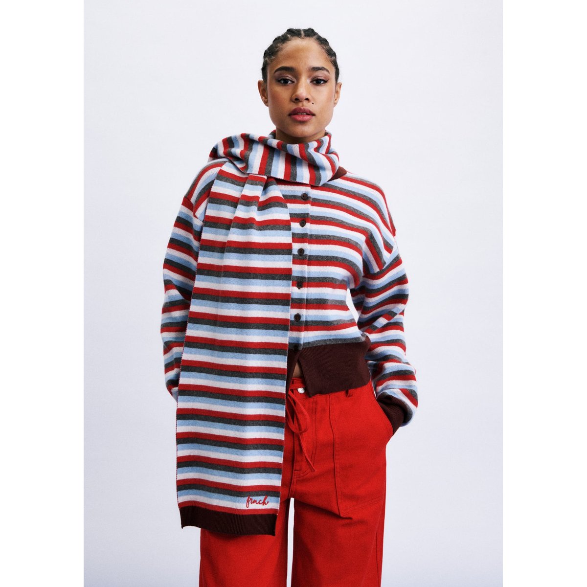 Set De Cardigan-echarpe Shibuya SHIBUYA rouge, FRNCH