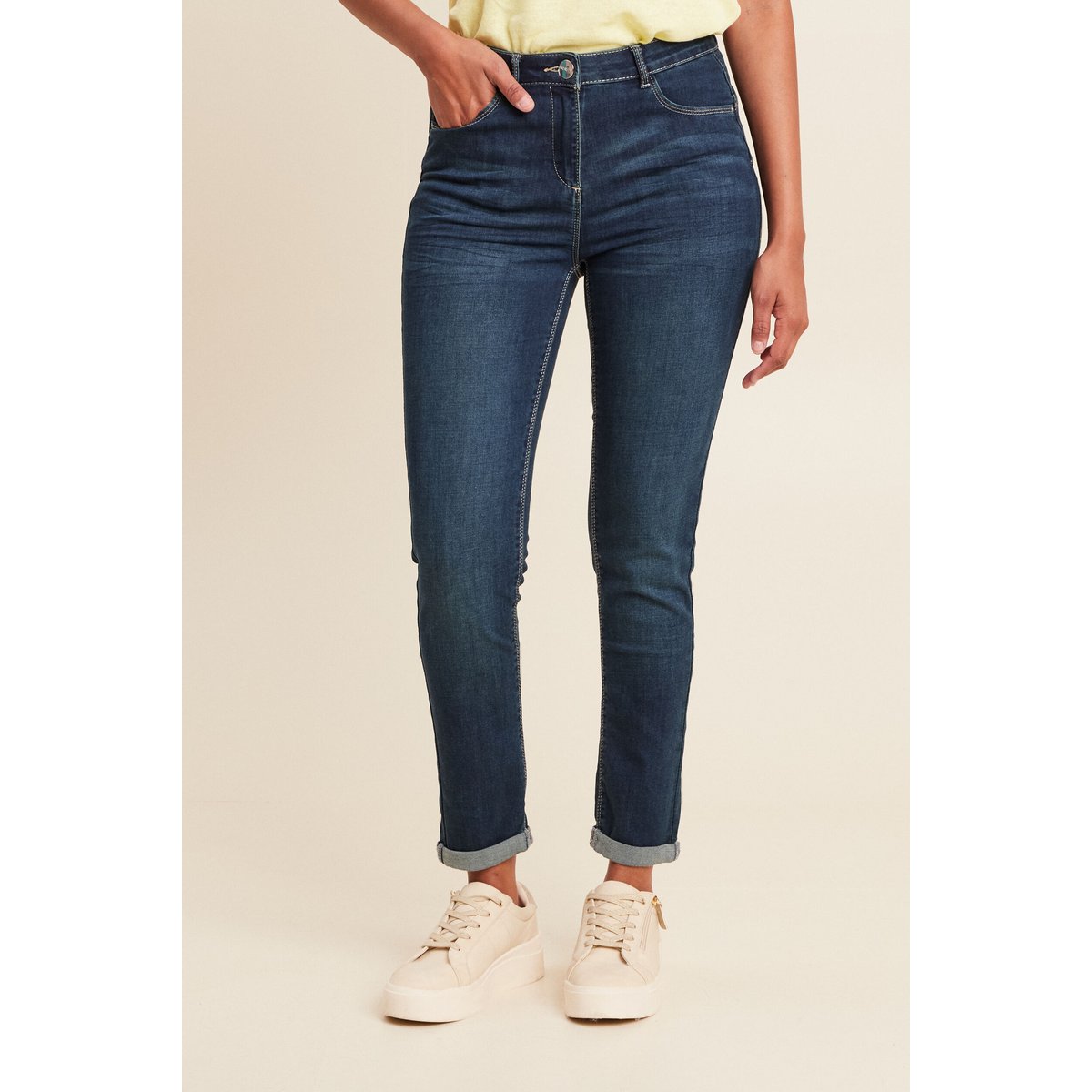 Jeans ajusté taille standard denim brut, BREAL