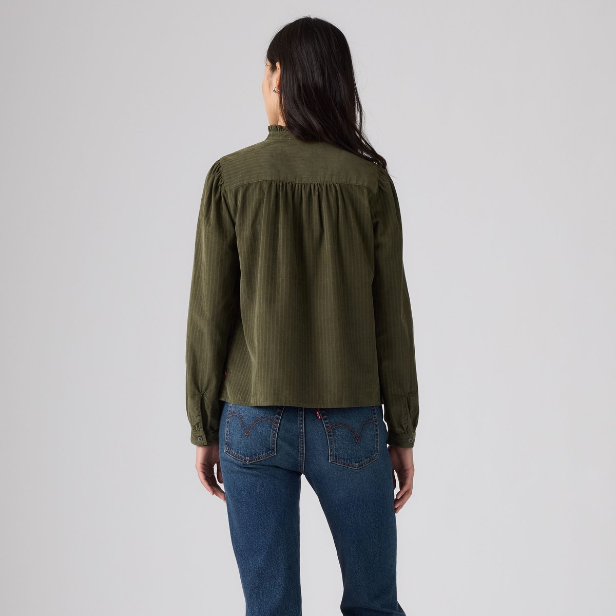 Blouse manche longue Perla velours vert - olive night, LEVI'S