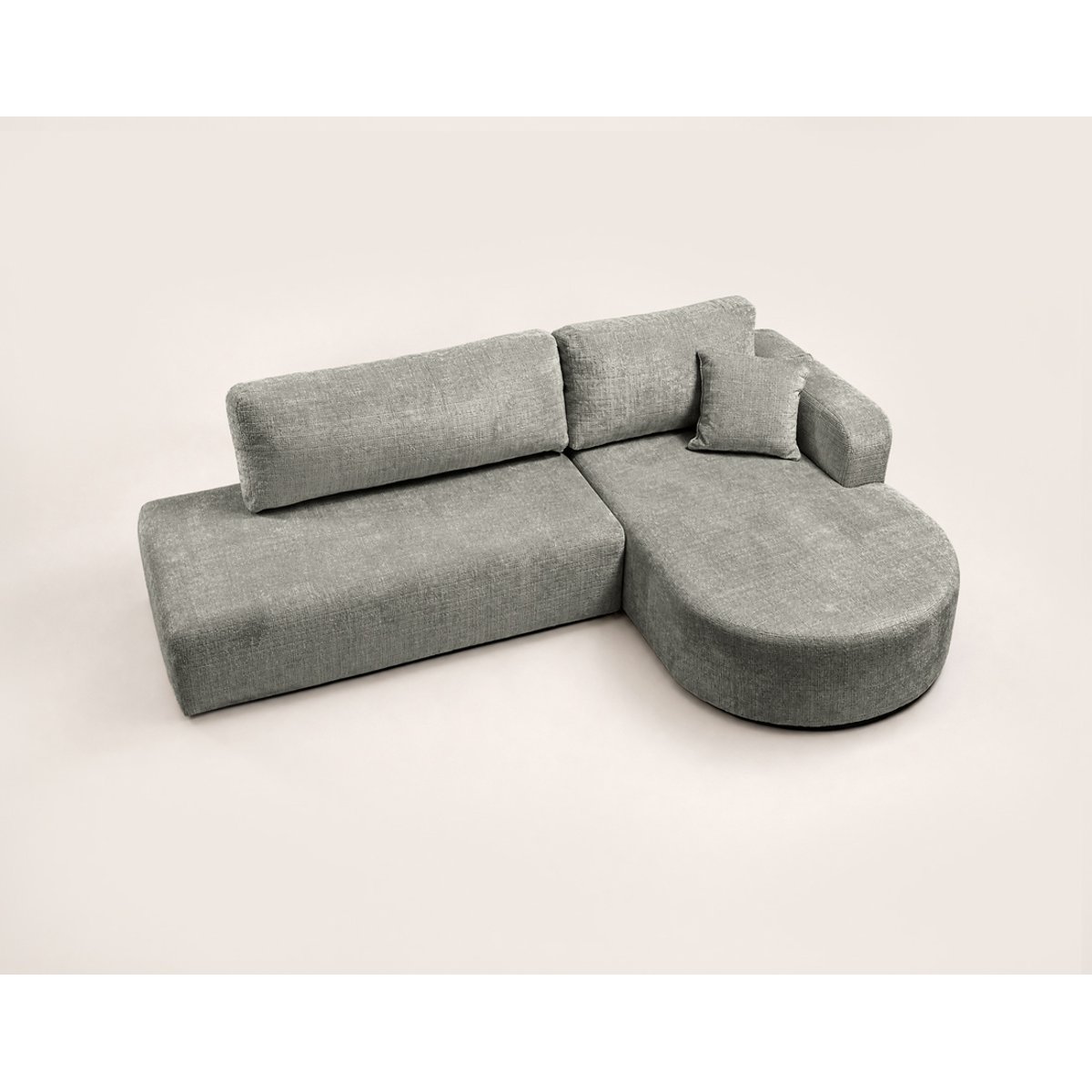 Canapé angle droit convertible velours texturé, MIRO gris, BEST MOBILIER