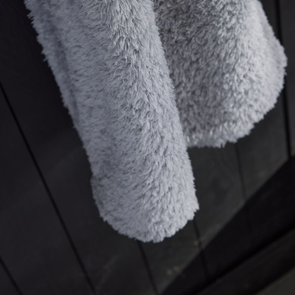 Plaid teddy BIEN AU CHAUD gris, TODAY