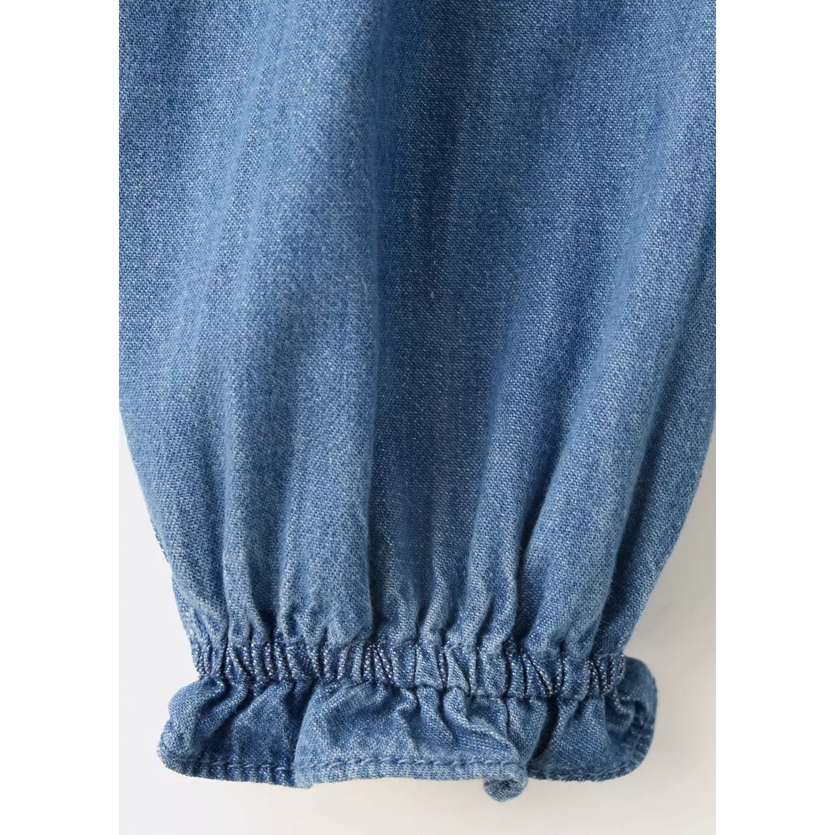 Chemise denim avec détail volants bleu foncé, MANGO KIDS
