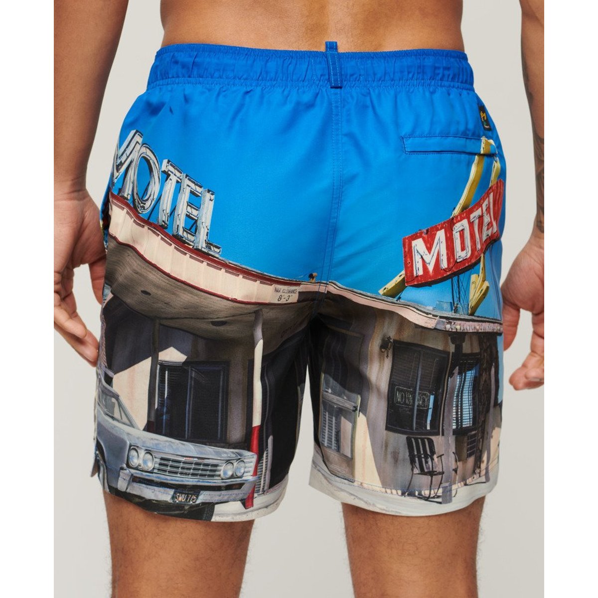 Short de bain Photographic recyclé longueur 43 cm motel blues, SUPERDRY