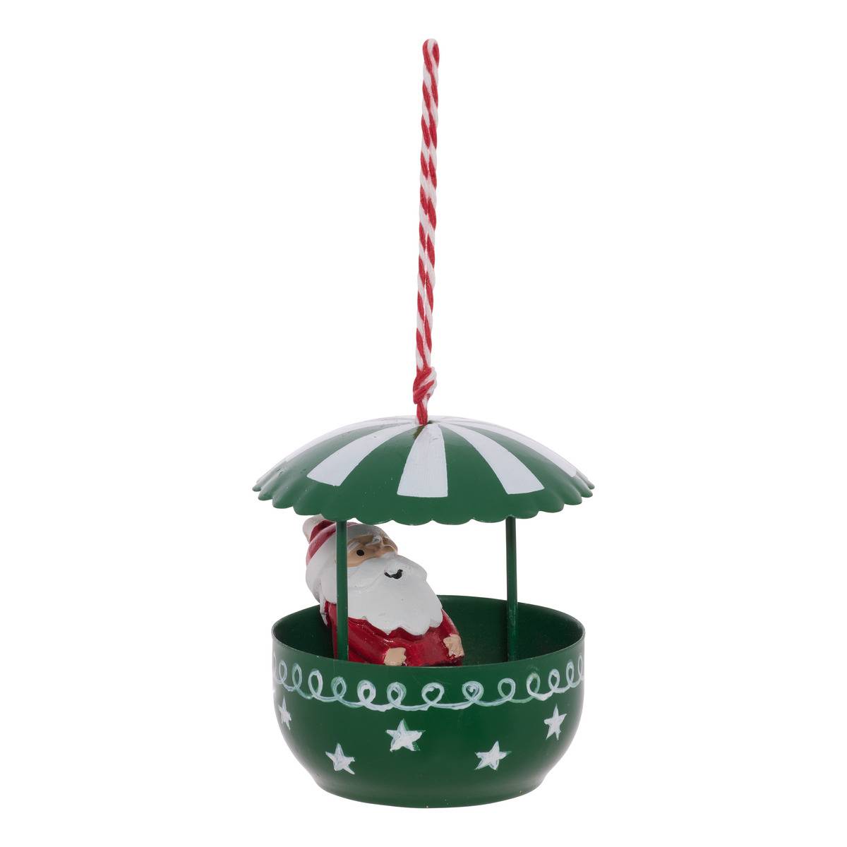 Suspension de sapin manège Père Noël, bonhomme de neige et renne en métal 7,5 cm modèle b, FEERIC LIGHTS & CHRISTMAS