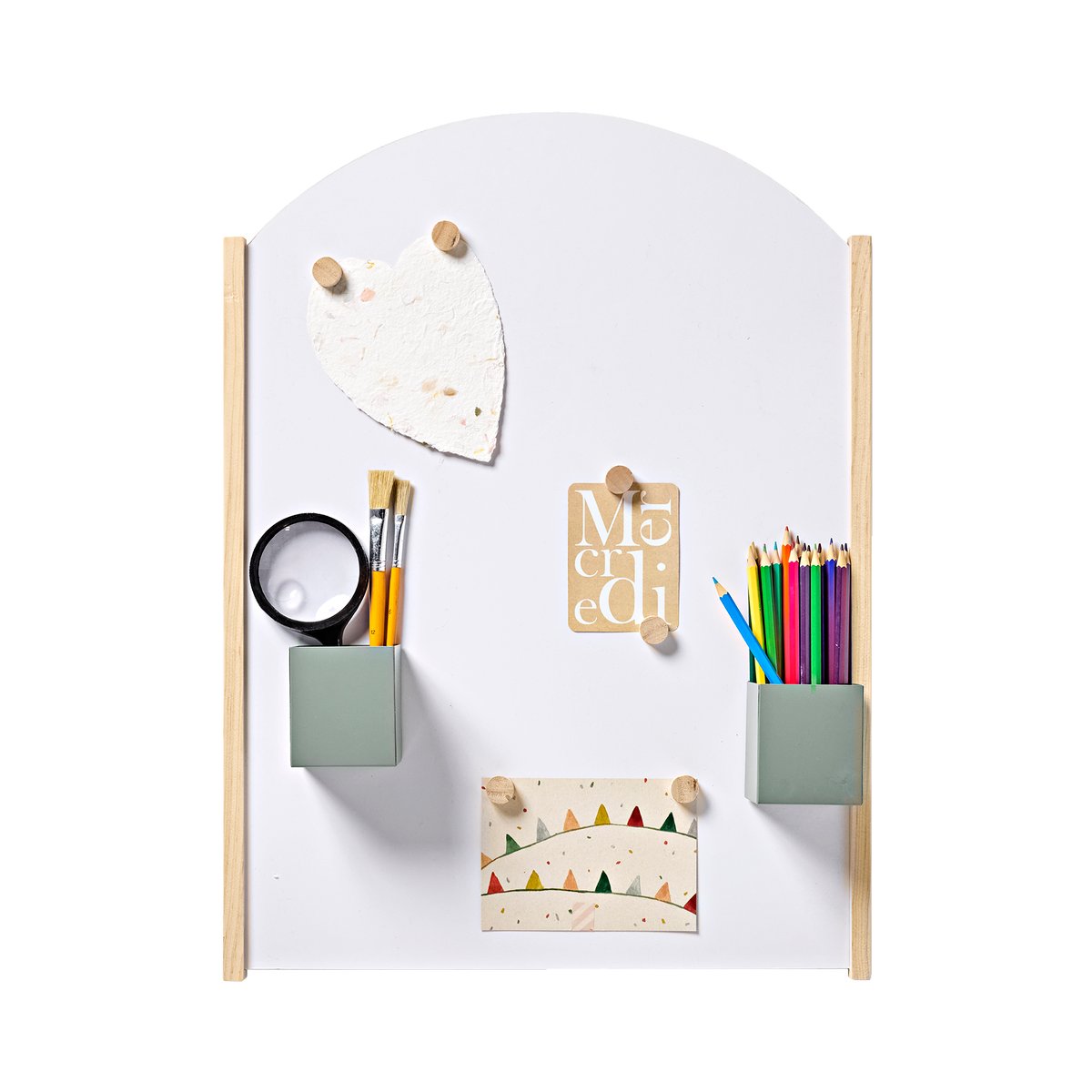 Pêle-mêle métal et bois beige, VERTBAUDET