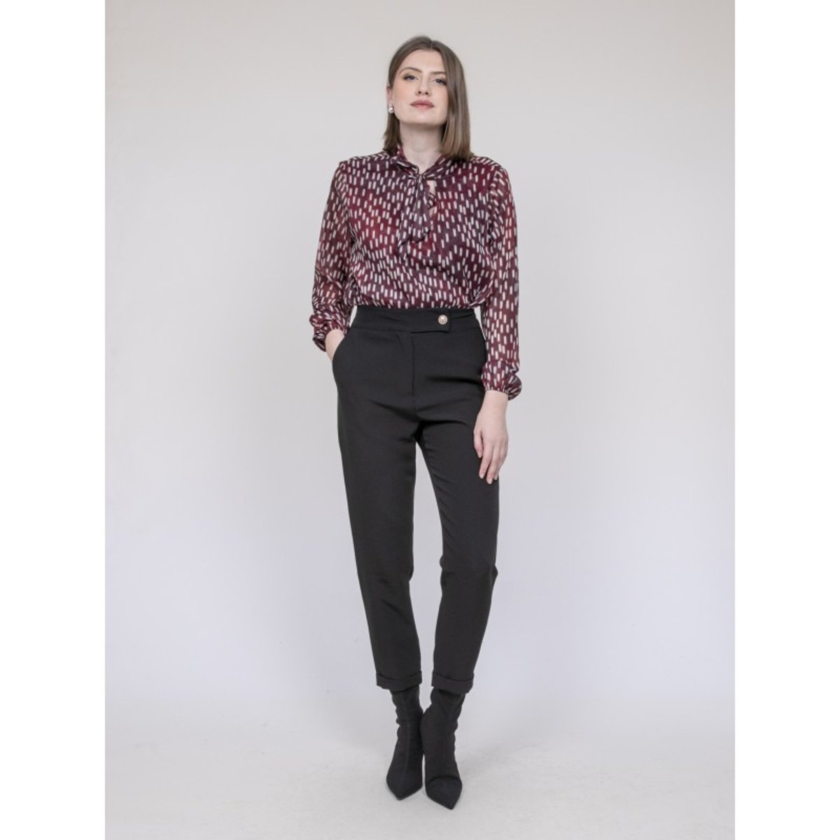 Pantalon Coupe Droite Emilou noir, DONA LISA