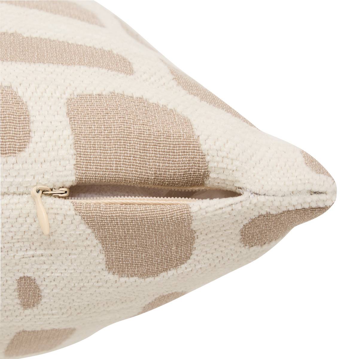 Coussin carré MARLIA beige lin, ATMOSPHERA